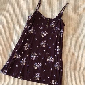 Purple floral mini dress